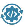 graphic of a gear with coding symbol