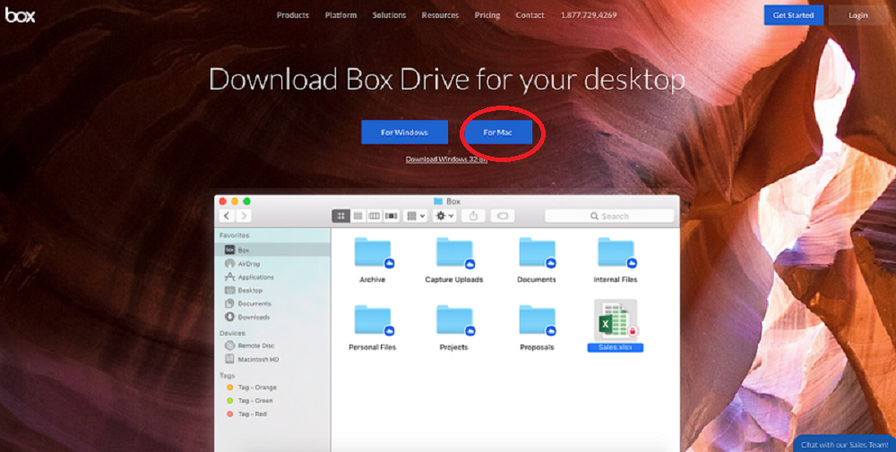 Image of main Box-Drive Download Page