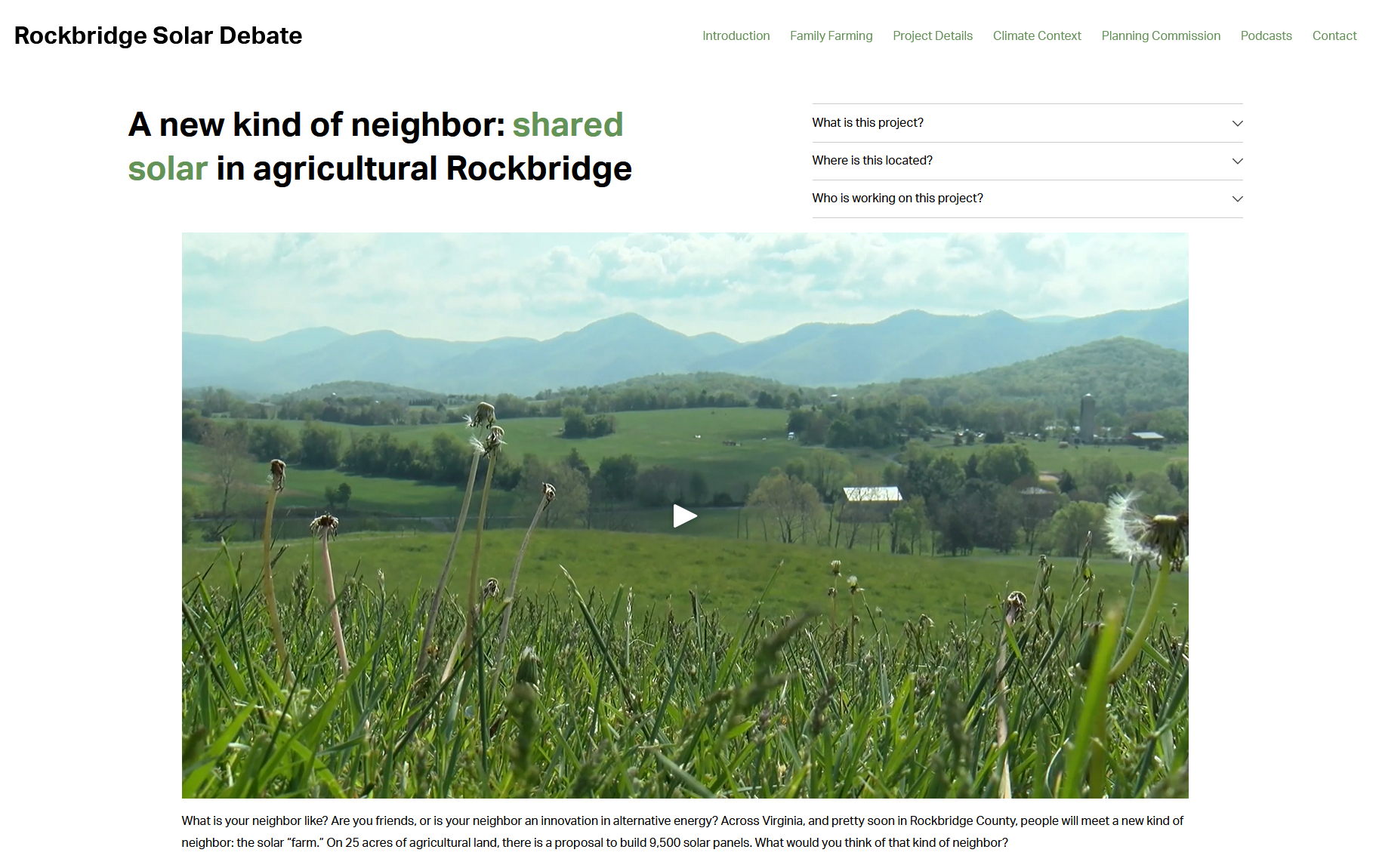 Solar Farms in Rockbridge?