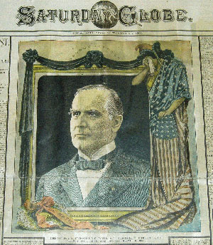 Color Drawing of President McKinley in the Boston Globe, 1901
