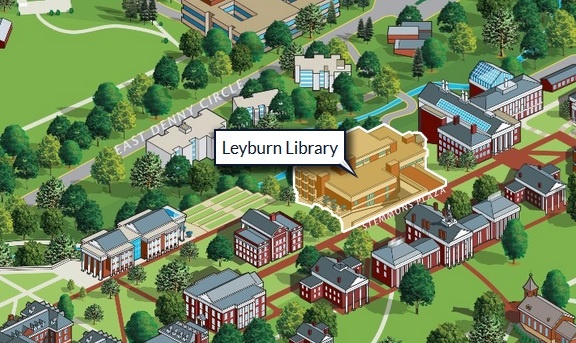 Campus Map highlighting Leyburn Library